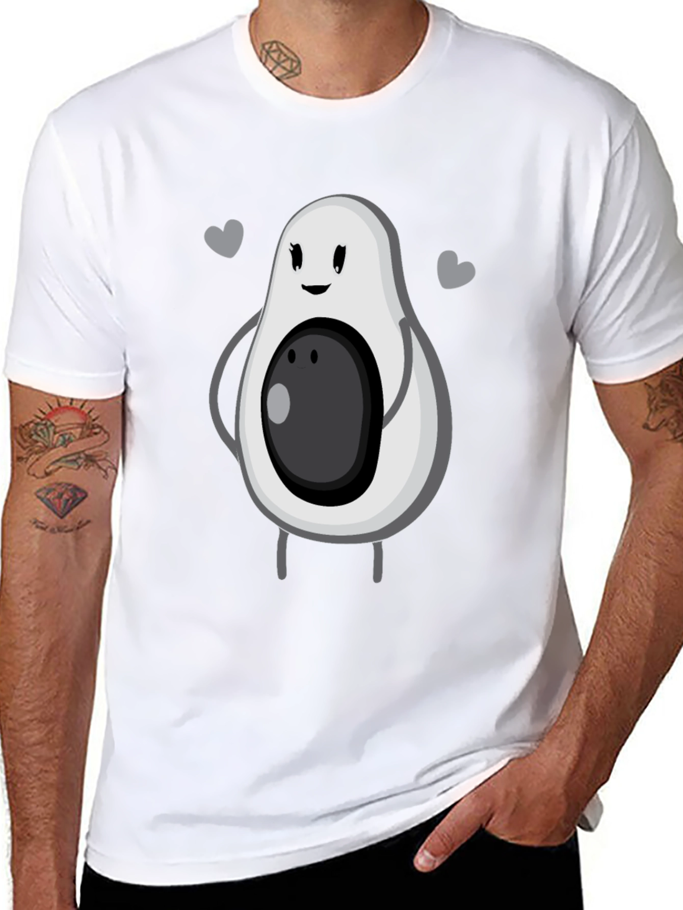 Cute Avocado Graphic Tee - Unisex Black T-Shirt