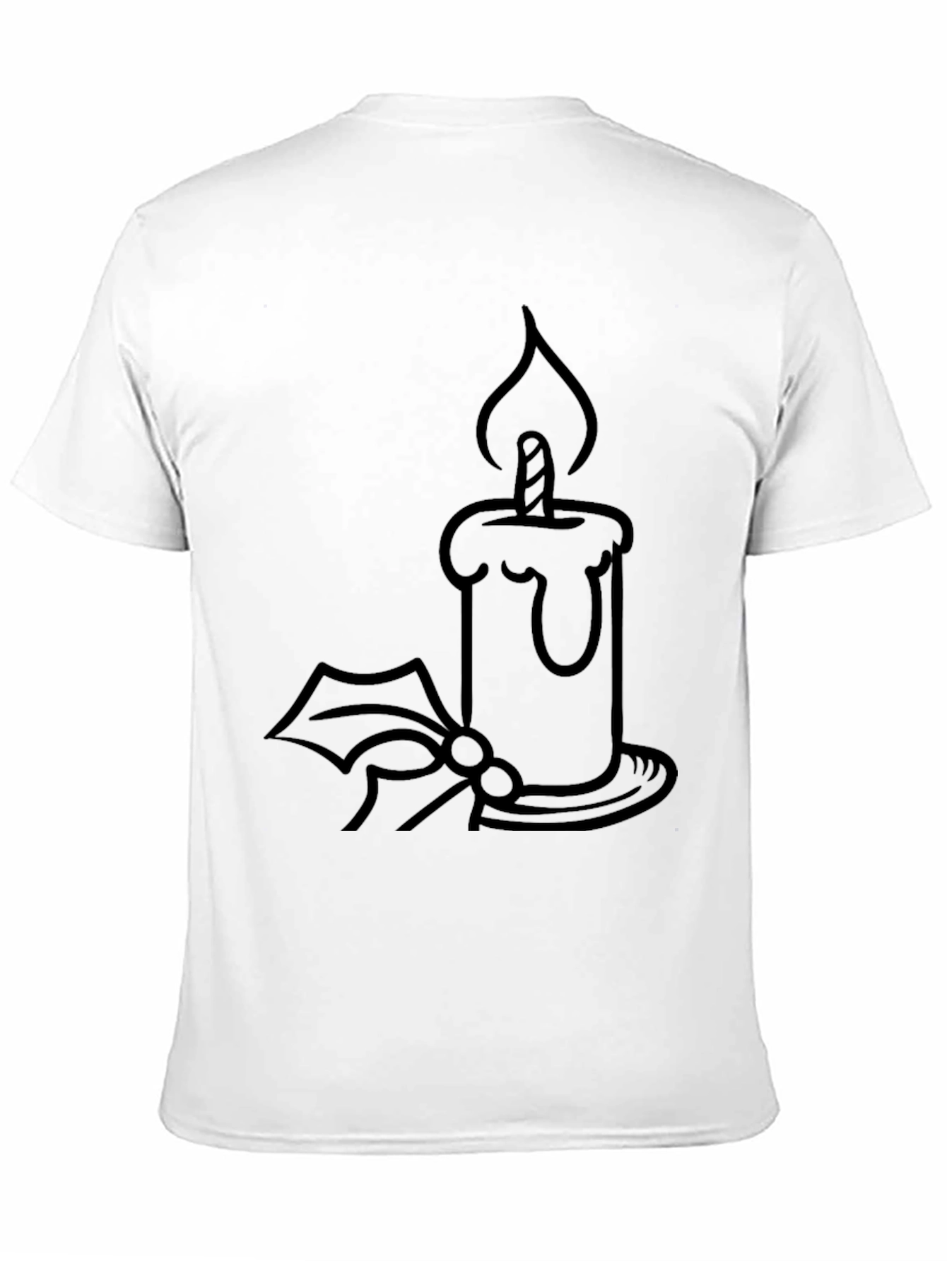 Candle Holly Graphic Tee - Festive Holiday Shirt