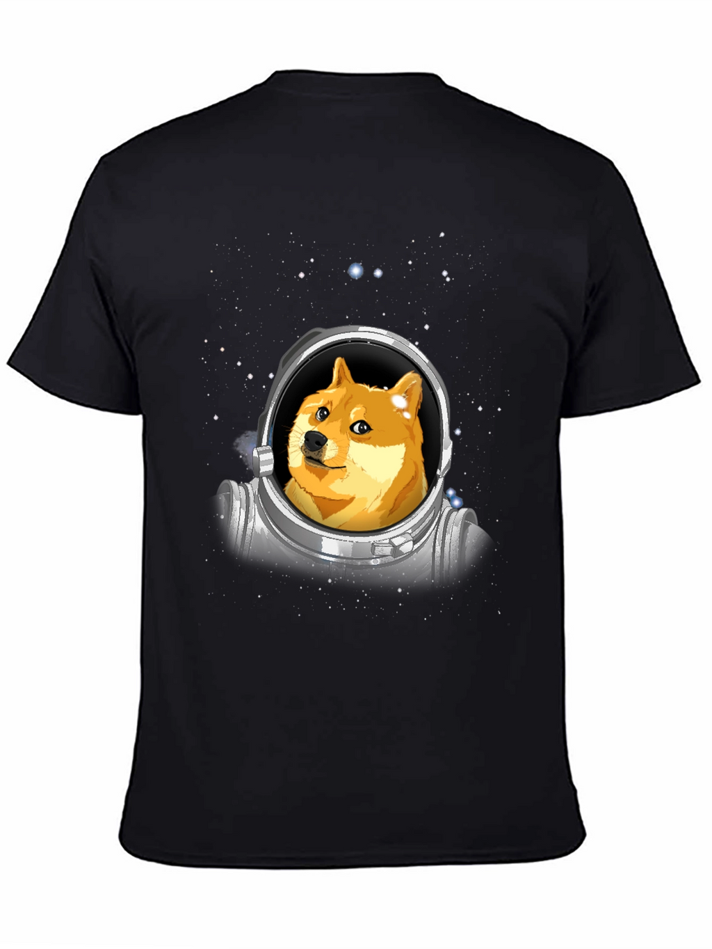 Doge Astronaut Black T-Shirt - Crypto Meme Tee