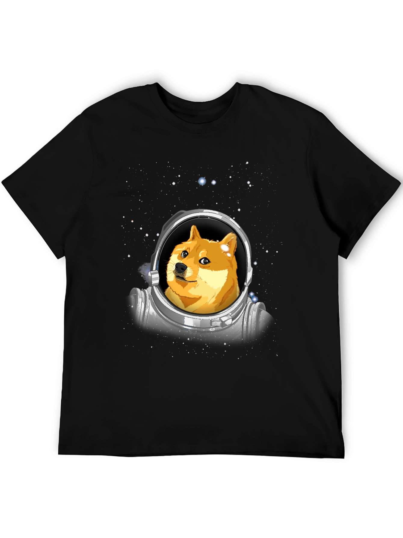 Doge Astronaut Black T-Shirt - Crypto Meme Tee