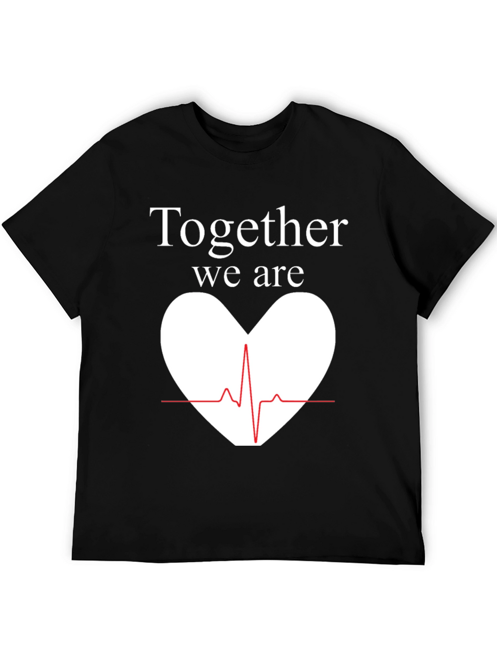 Together We Are Heartbeat Graphic Tee - Black