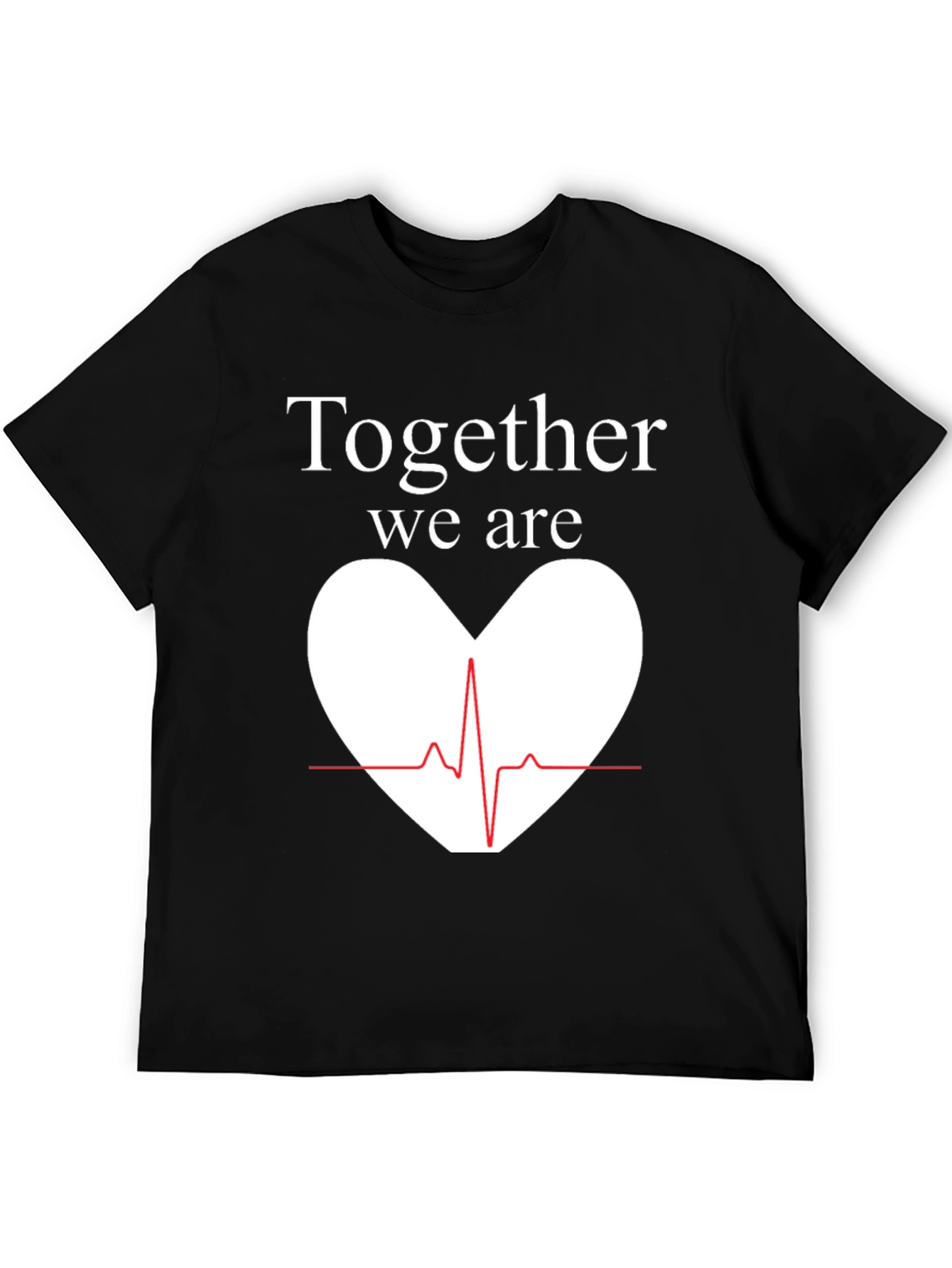 Together We Are Heartbeat Graphic Tee - Black