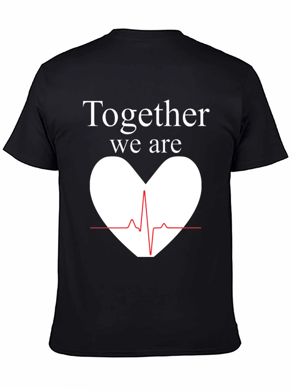 Together We Are Heartbeat Graphic Tee - Black