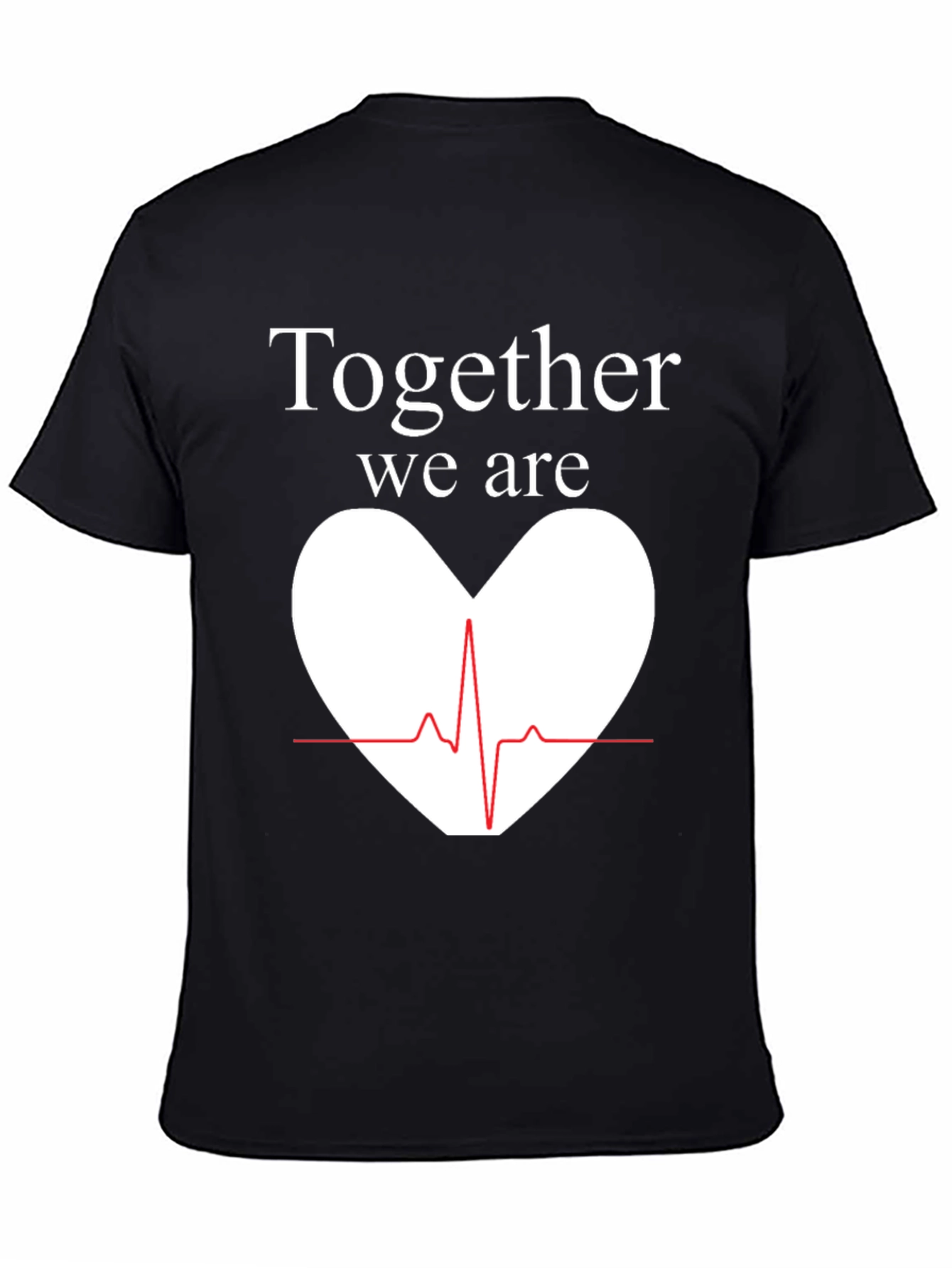 Together We Are Heartbeat Graphic Tee - Black