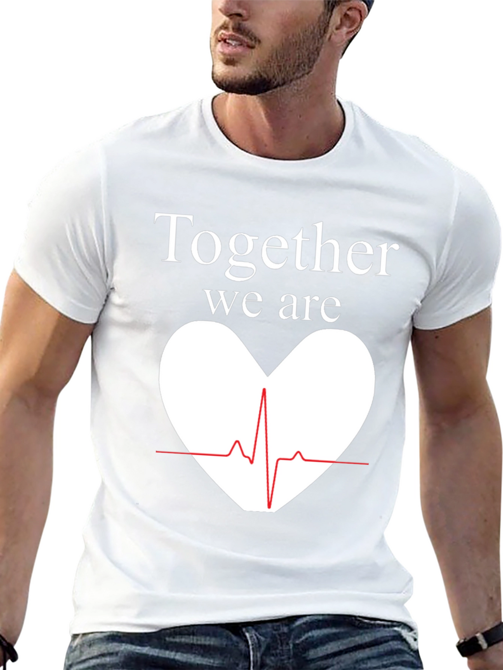 Together We Are Heartbeat Graphic Tee - Black