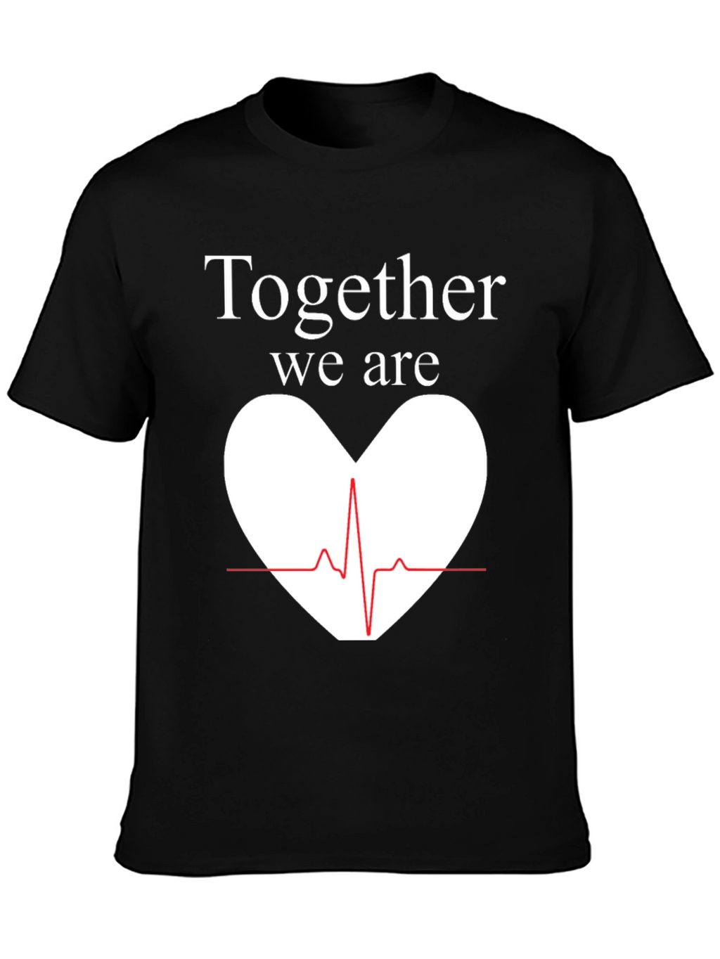 Together We Are Heartbeat Graphic Tee - Black