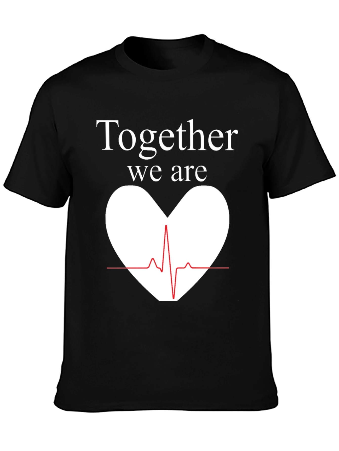 Together We Are Heartbeat Graphic Tee - Black
