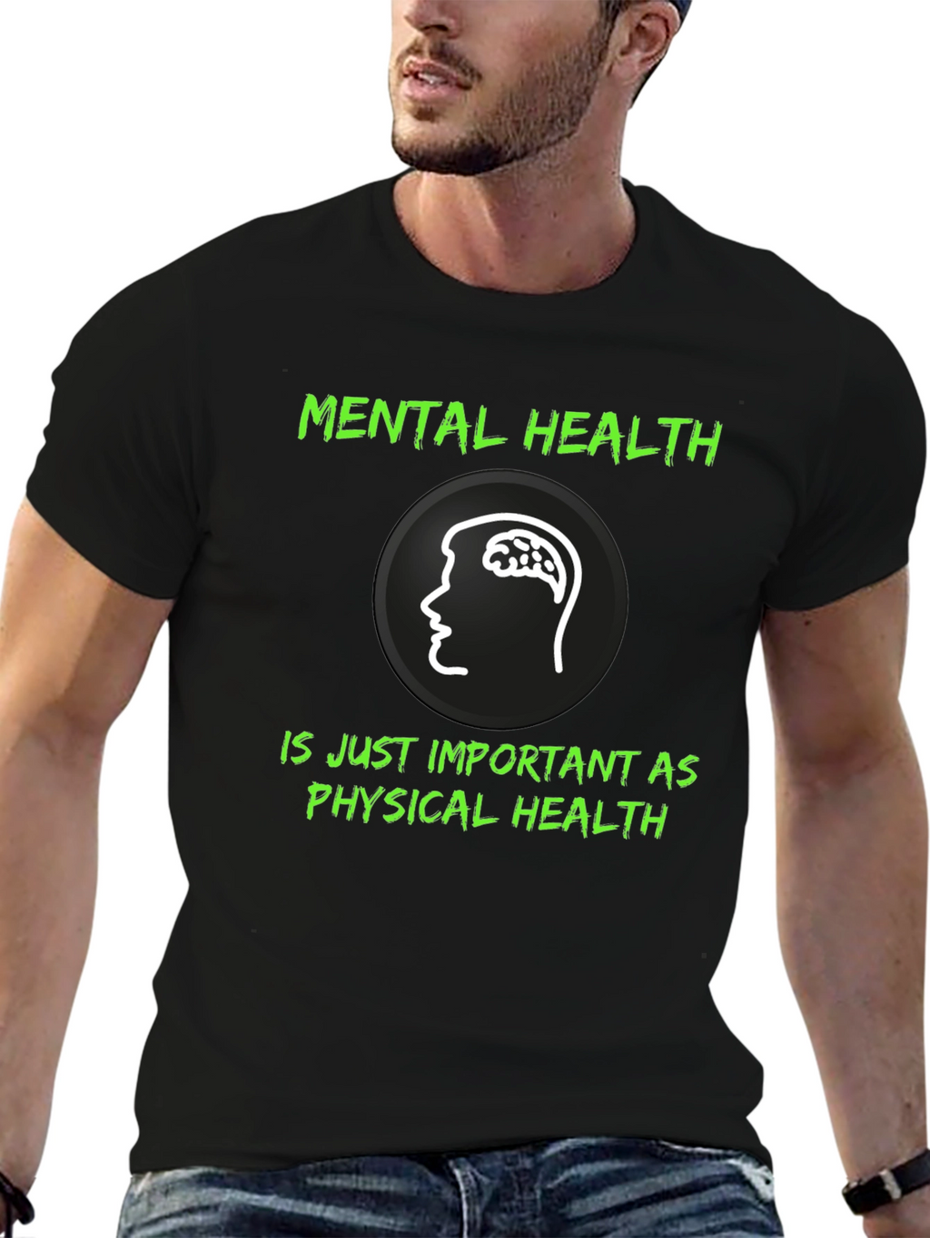 Mental Health Awareness Graphic Tee - Black