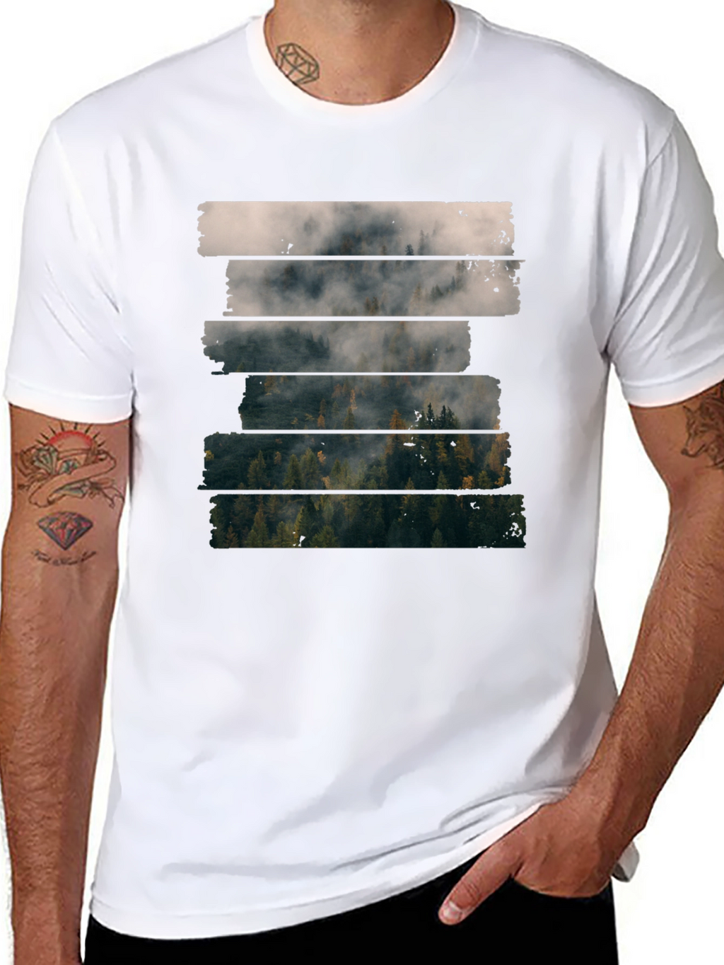Foggy Forest T-Shirt - Nature Inspired Tee