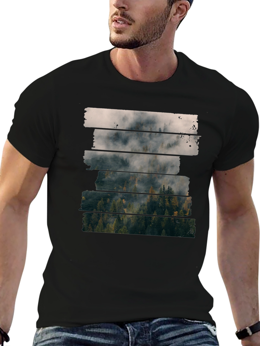 Foggy Forest T-Shirt - Nature Inspired Tee