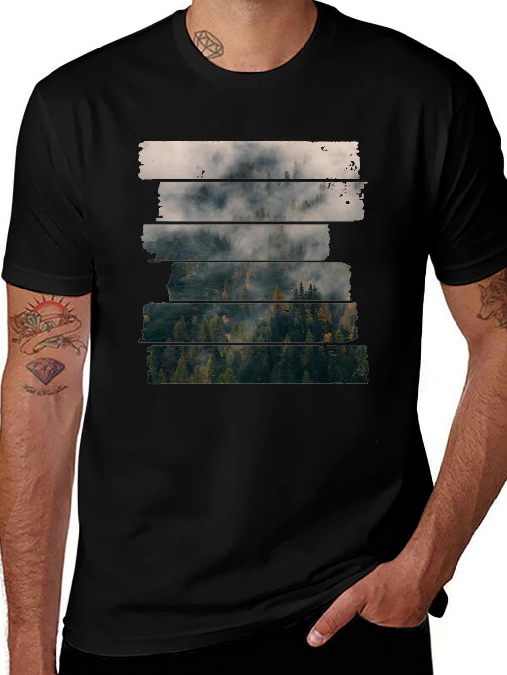 Foggy Forest T-Shirt - Nature Inspired Tee