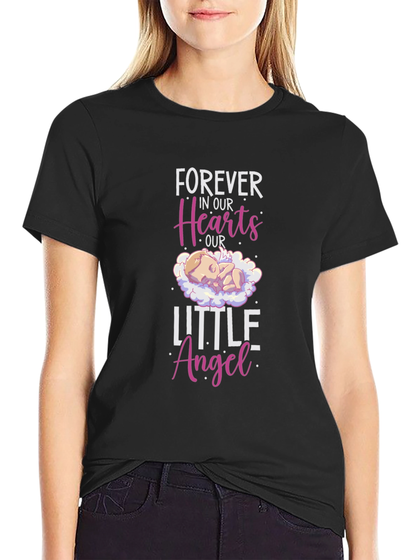Forever In Our Hearts Little Angel Memorial T-Shirt