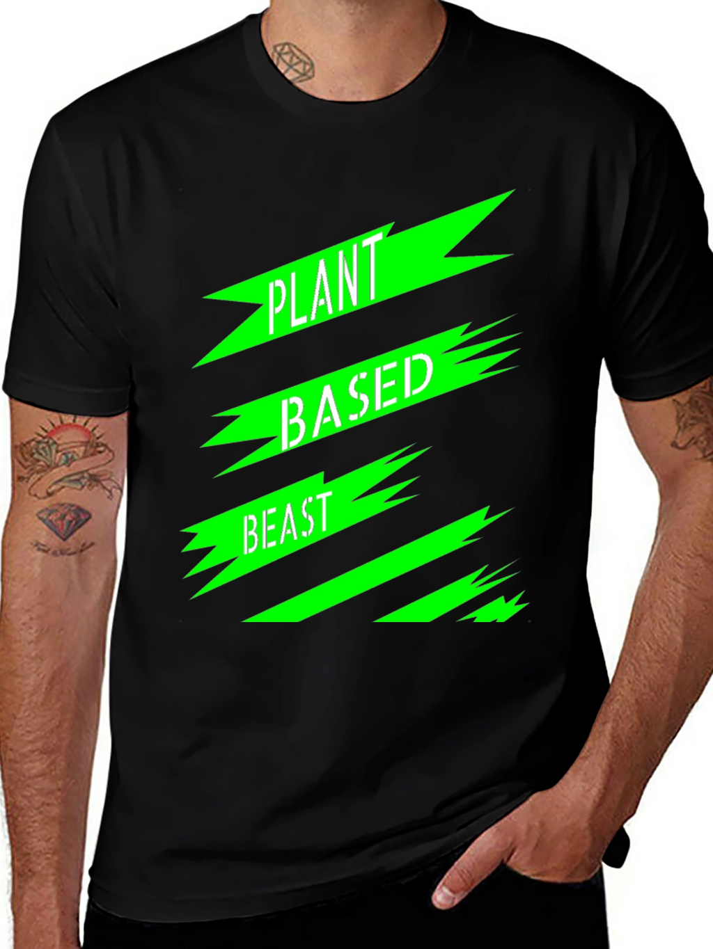 Plant Based Beast Graphic T-Shirt - Black