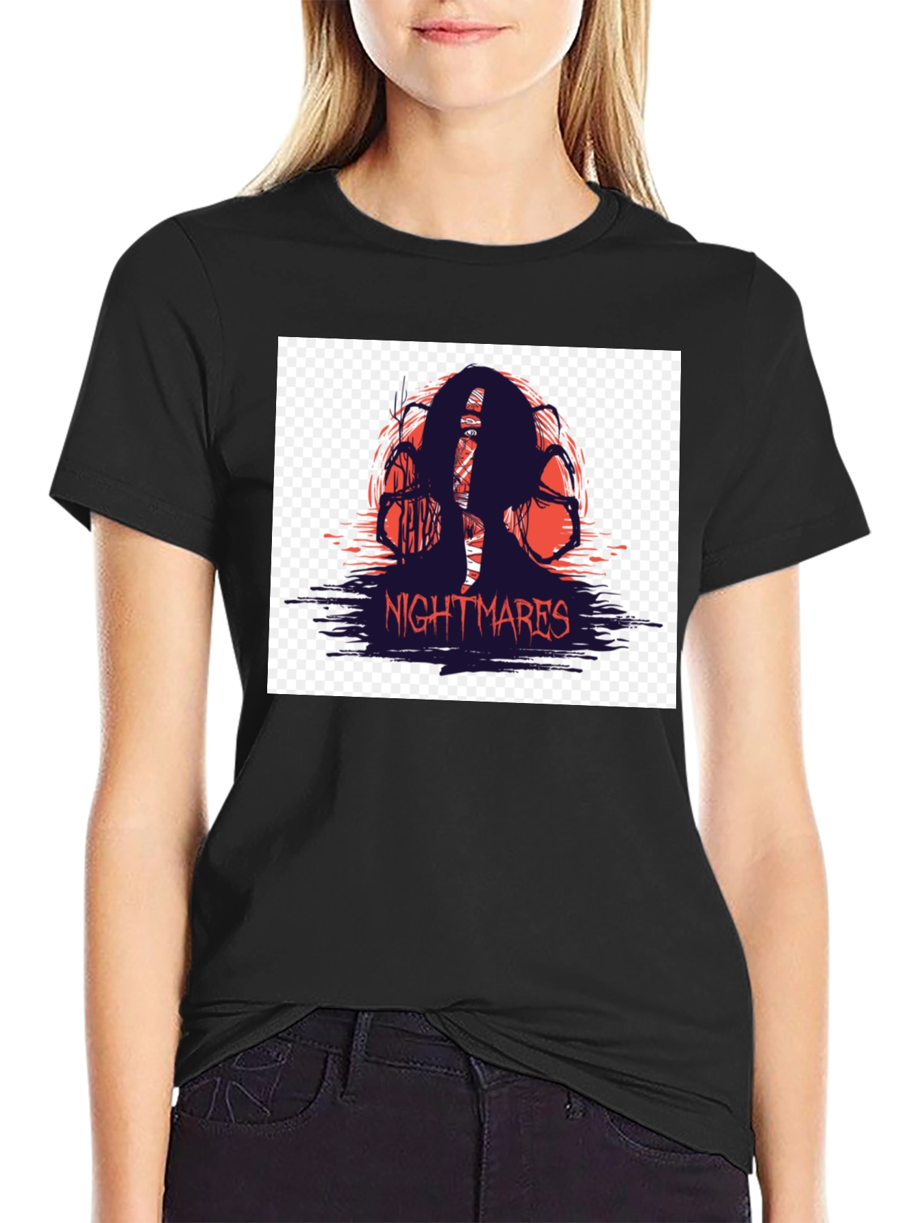 Nightmares Graphic T-Shirt - Black Horror Tee
