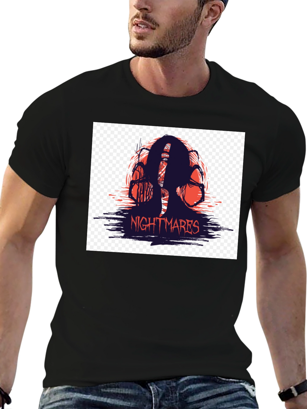 Nightmares Graphic T-Shirt - Black Horror Tee