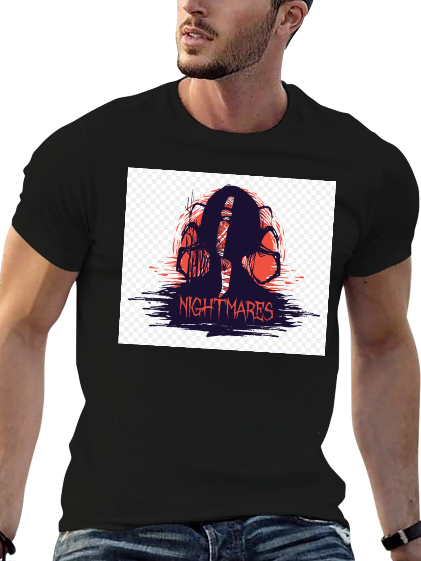 Nightmares Graphic T-Shirt - Black Horror Tee