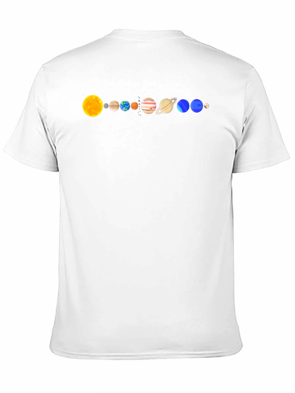 Solar System Planets Graphic T-Shirt - Black Cotton