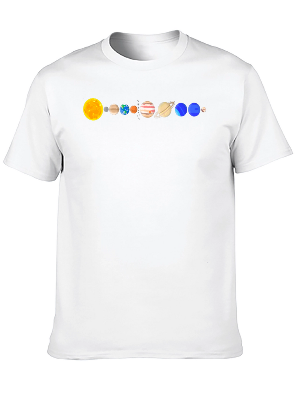 Solar System Planets Graphic T-Shirt - Black Cotton