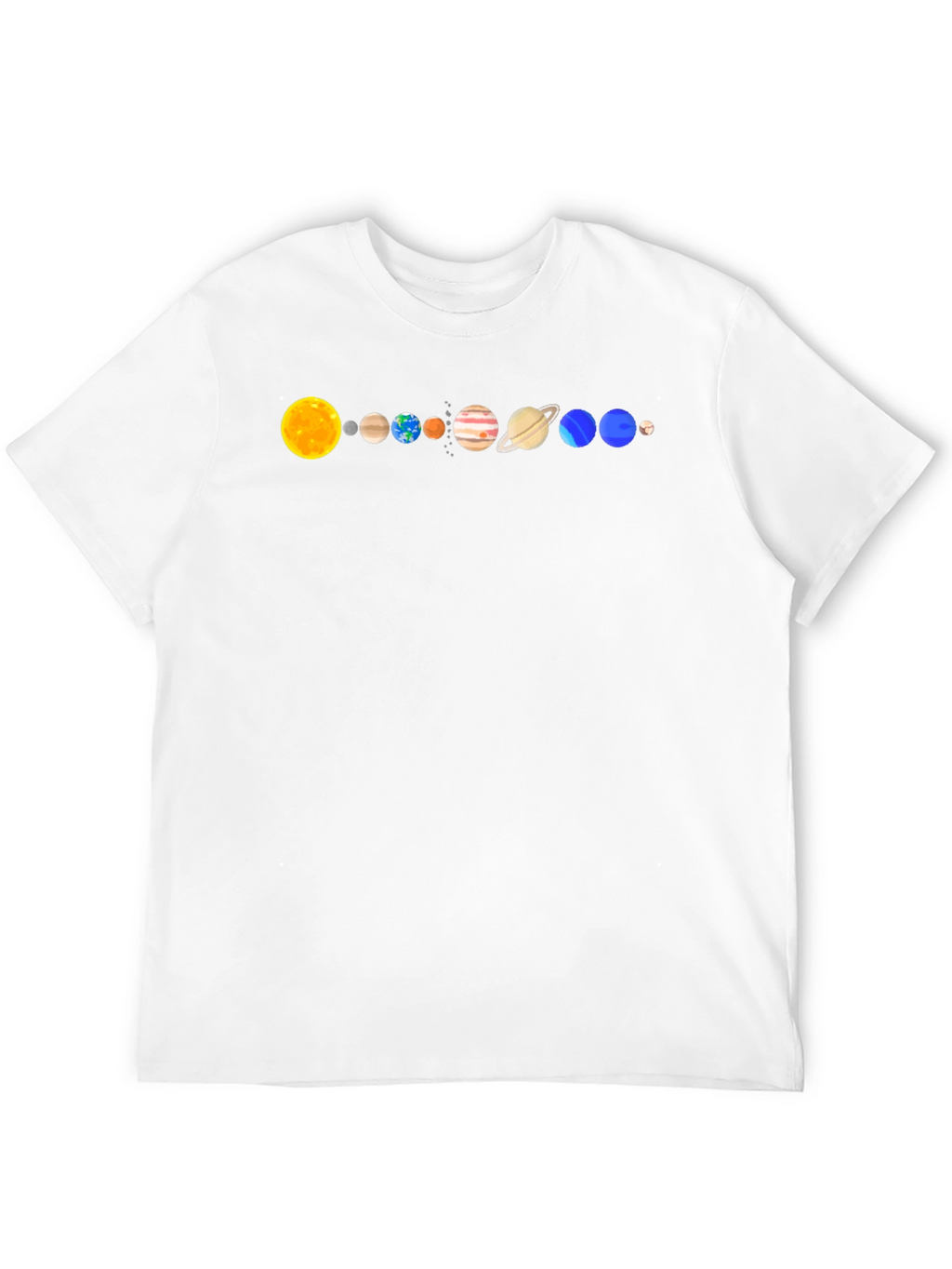 Solar System Planets Graphic T-Shirt - Black Cotton