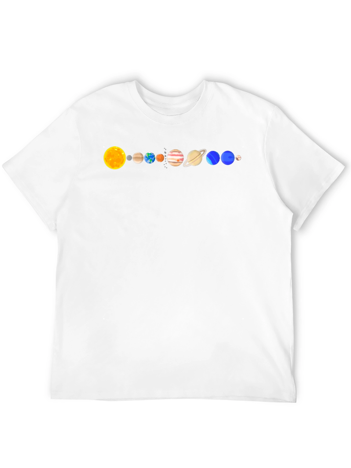Solar System Planets Graphic T-Shirt - Black Cotton