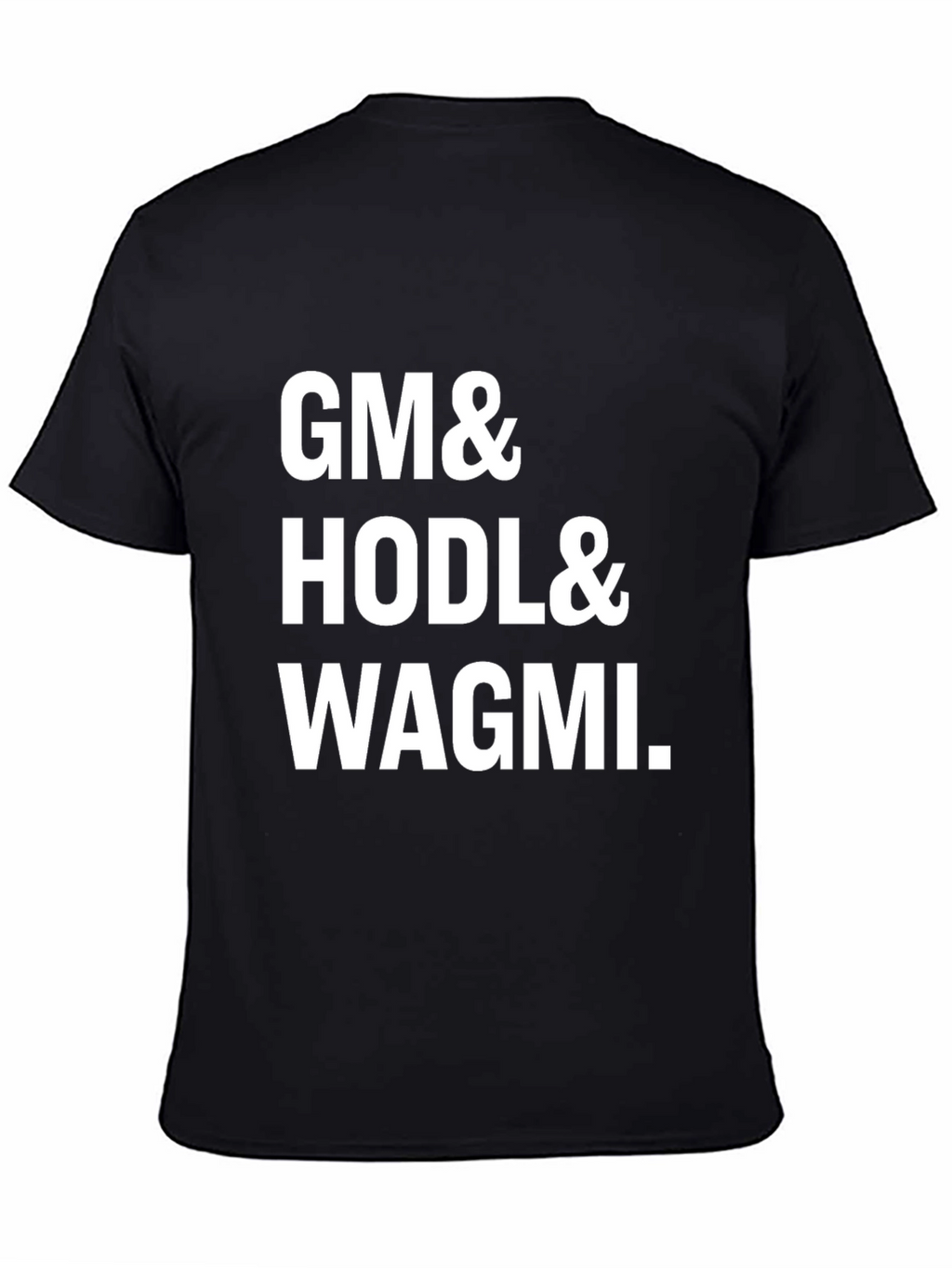 GM HODL WAGMI Crypto T-Shirt - Black Cotton Tee