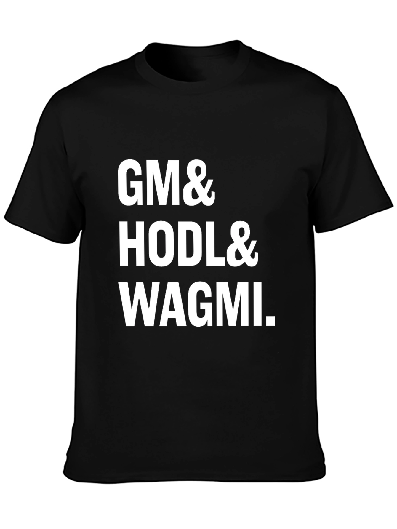 GM HODL WAGMI Crypto T-Shirt - Black Cotton Tee
