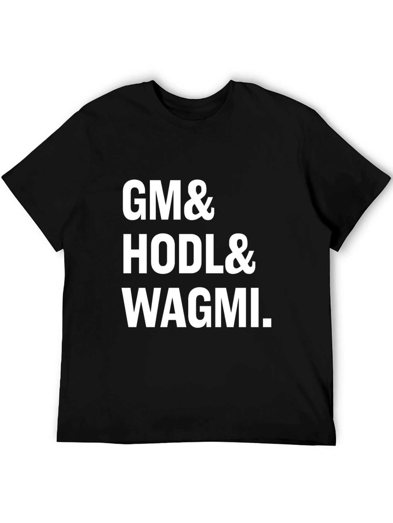 GM HODL WAGMI Crypto T-Shirt - Black Cotton Tee