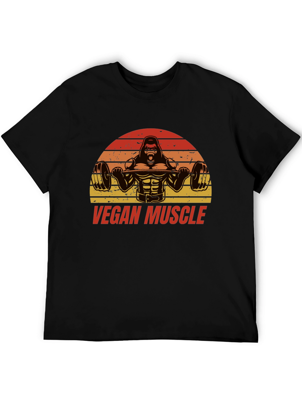 Vegan Muscle Gorilla Barbell T-Shirt