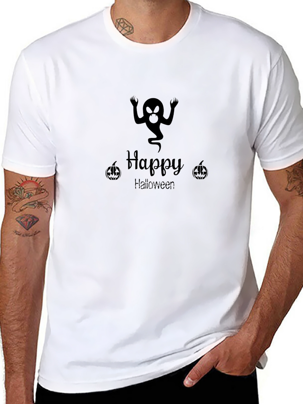 Happy Halloween Ghost Graphic T-Shirt