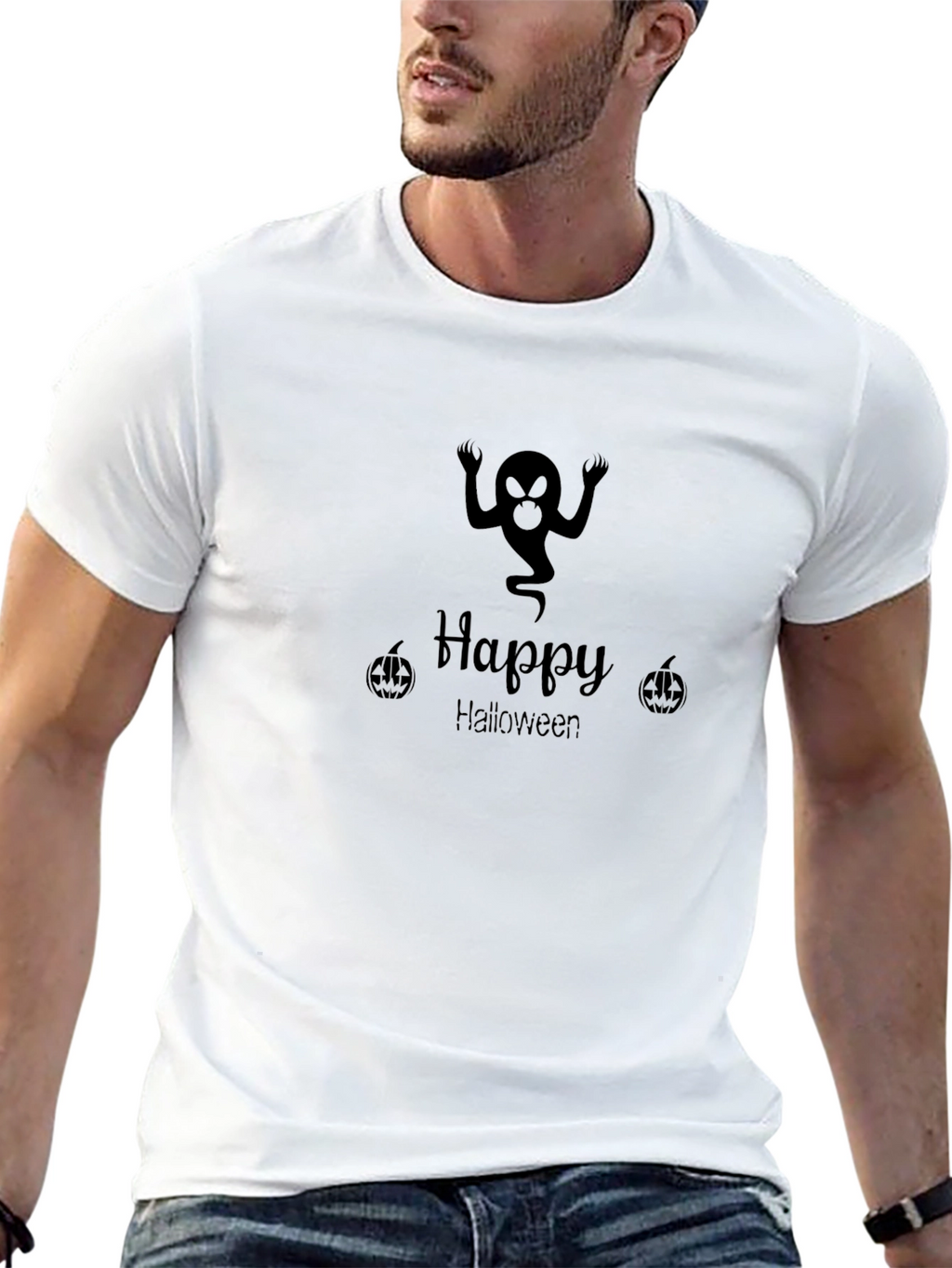 Happy Halloween Ghost Graphic T-Shirt