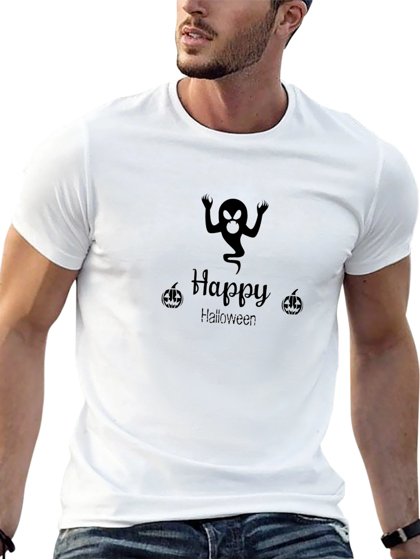 Happy Halloween Ghost Graphic T-Shirt