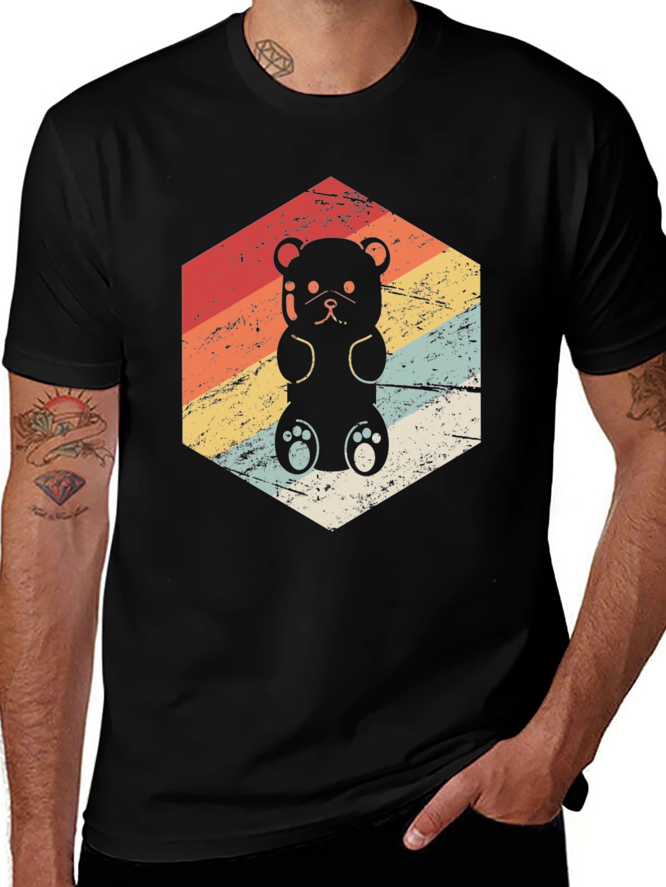 Retro Gummy Bear Tee - Vintage Style Graphic T-Shirt