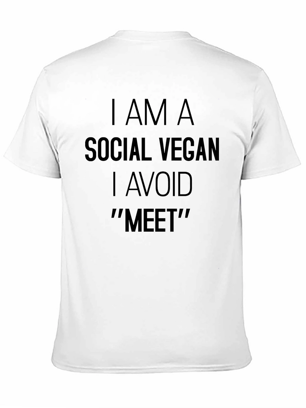 Social Vegan Humor T-Shirt Avoid Meet Funny Tee