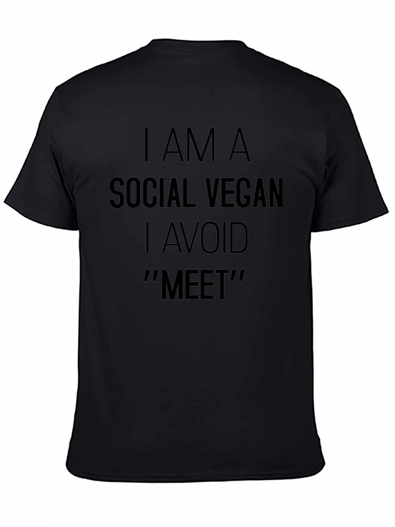 Social Vegan Humor T-Shirt Avoid Meet Funny Tee