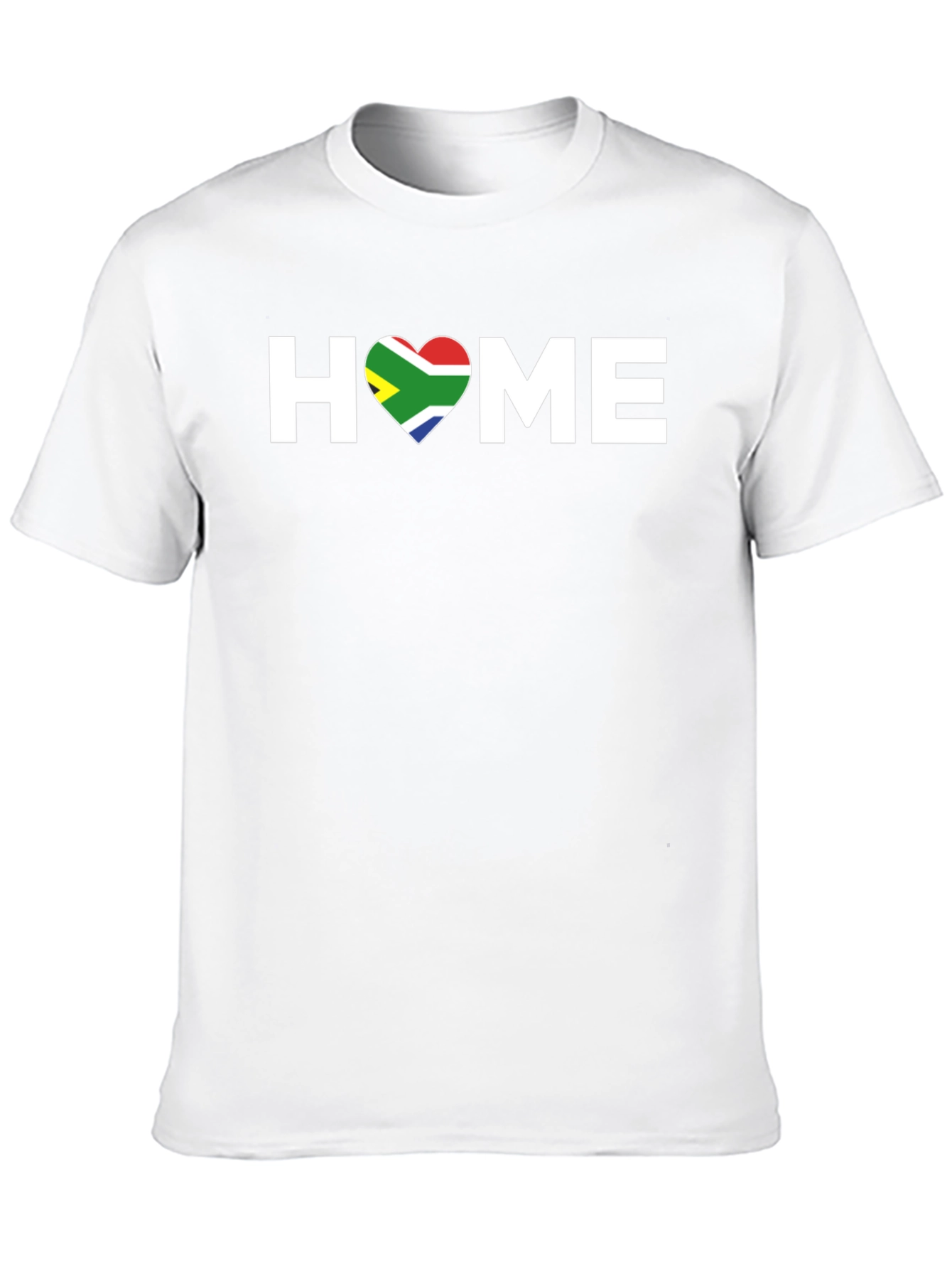 South Africa Heart Flag Graphic Tee - Black Cotton T-Shirt