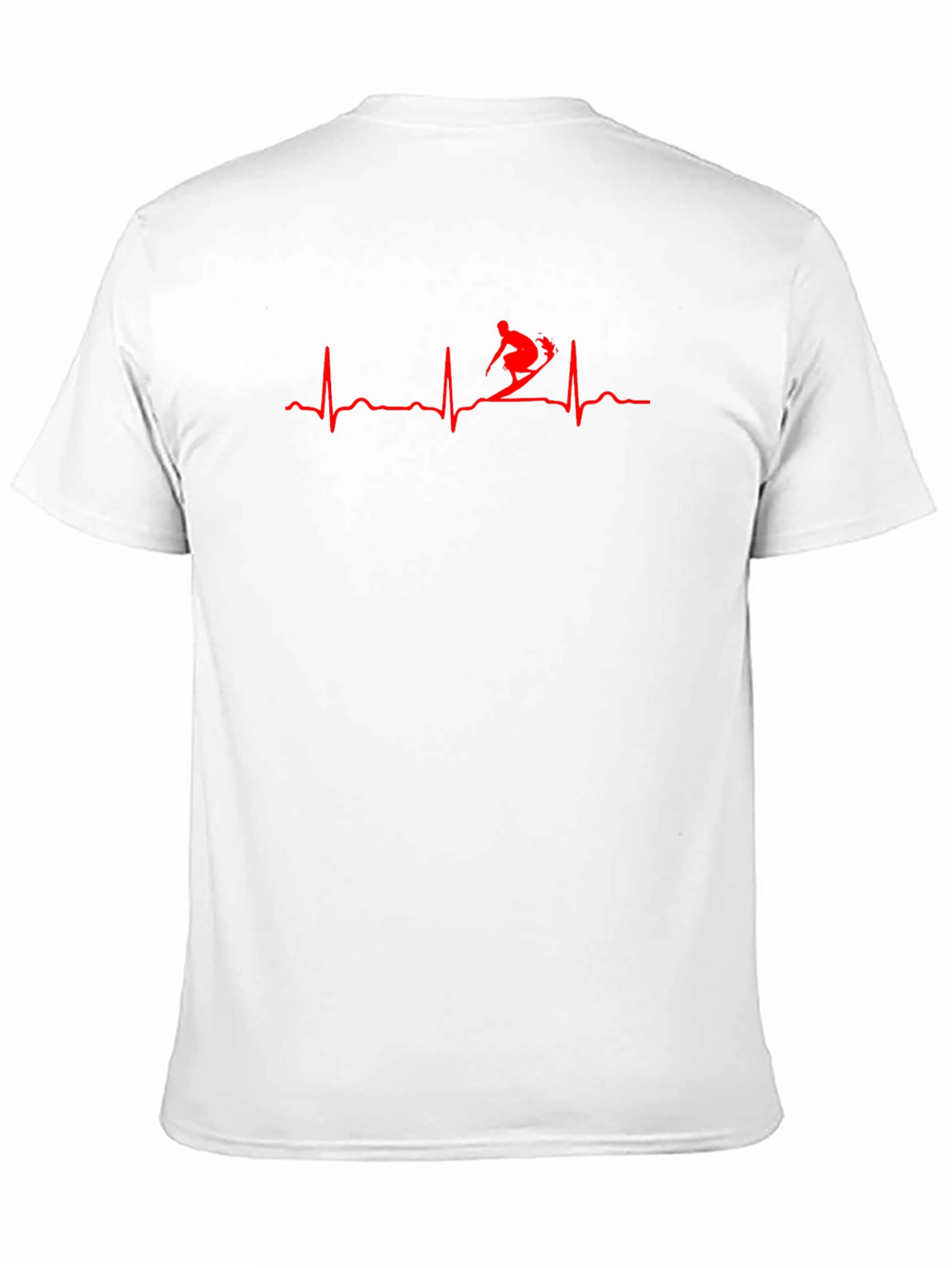Skier Heartbeat Graphic Tee - Black Cotton T-Shirt