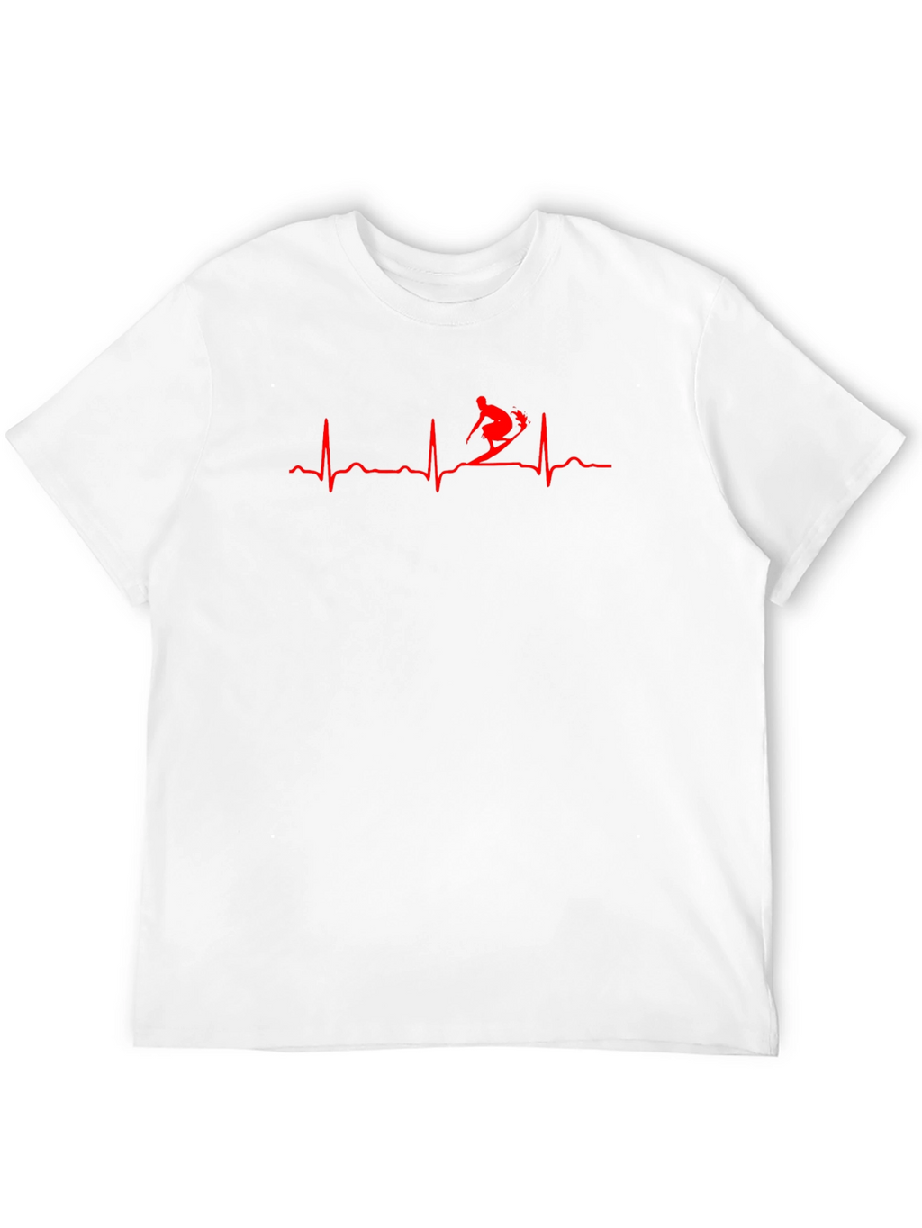 Skier Heartbeat Graphic Tee - Black Cotton T-Shirt