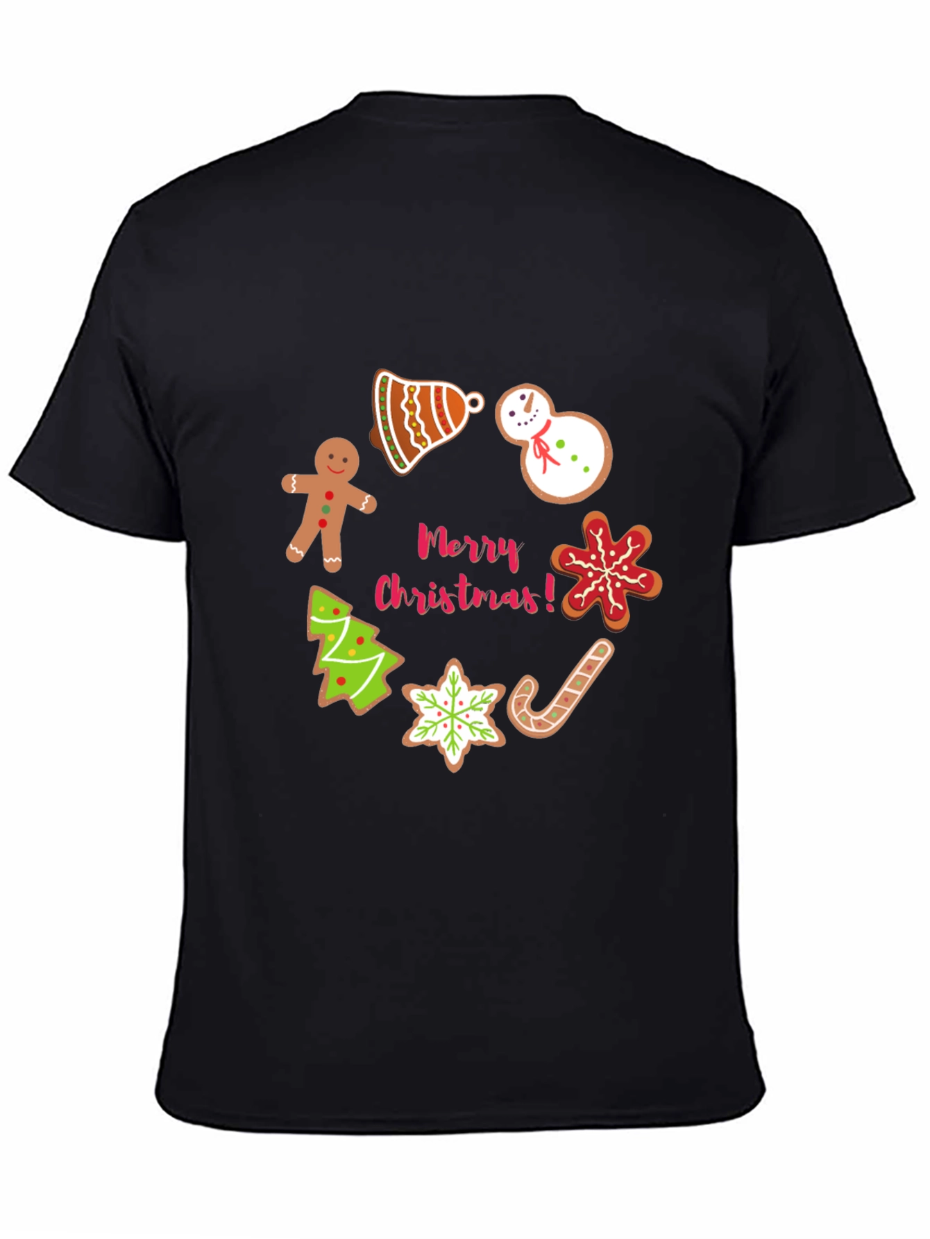 Christmas Cookie Black T-Shirt