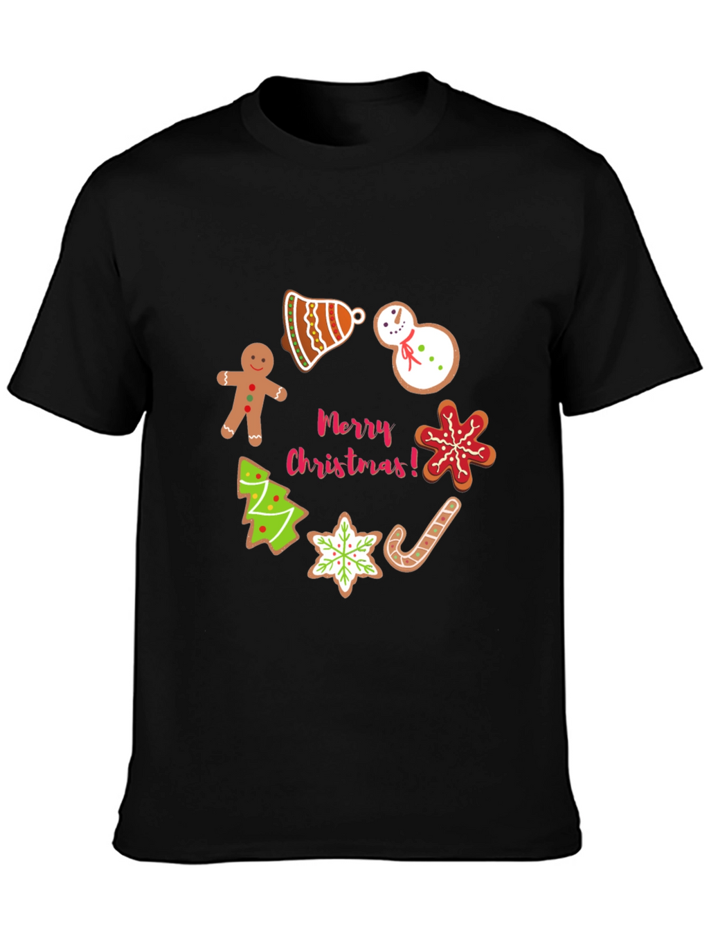 Christmas Cookie Black T-Shirt
