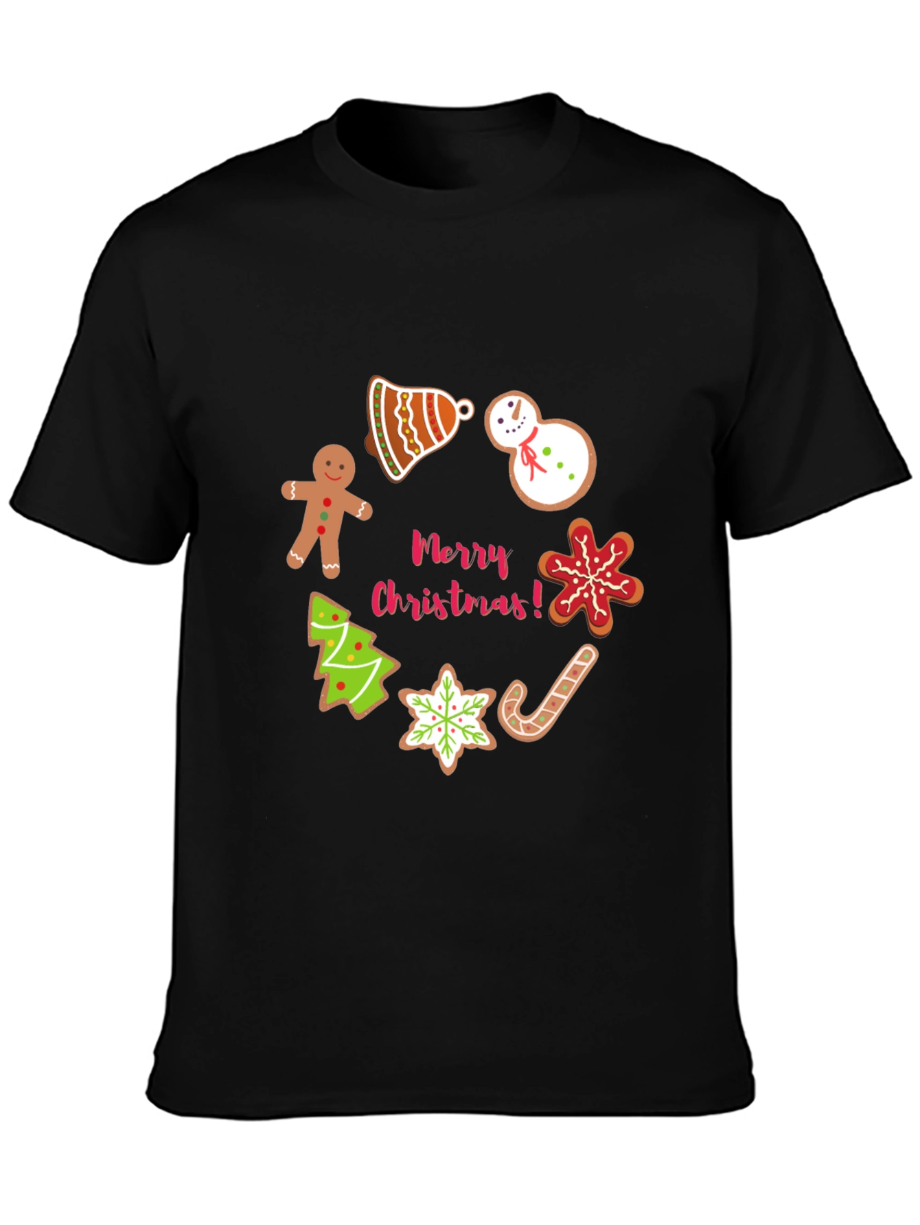 Christmas Cookie Black T-Shirt
