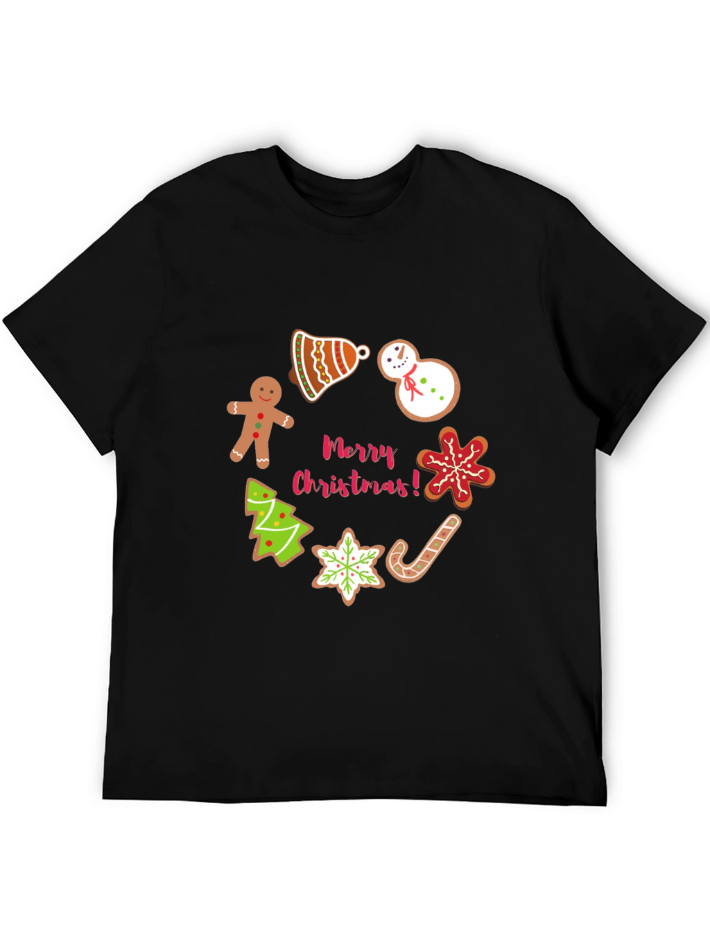 Christmas Cookie Black T-Shirt