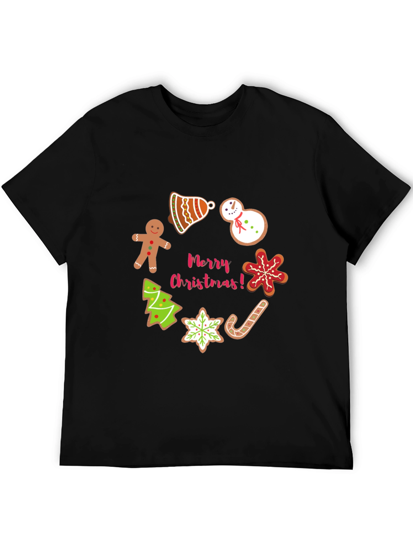 Christmas Cookie Black T-Shirt