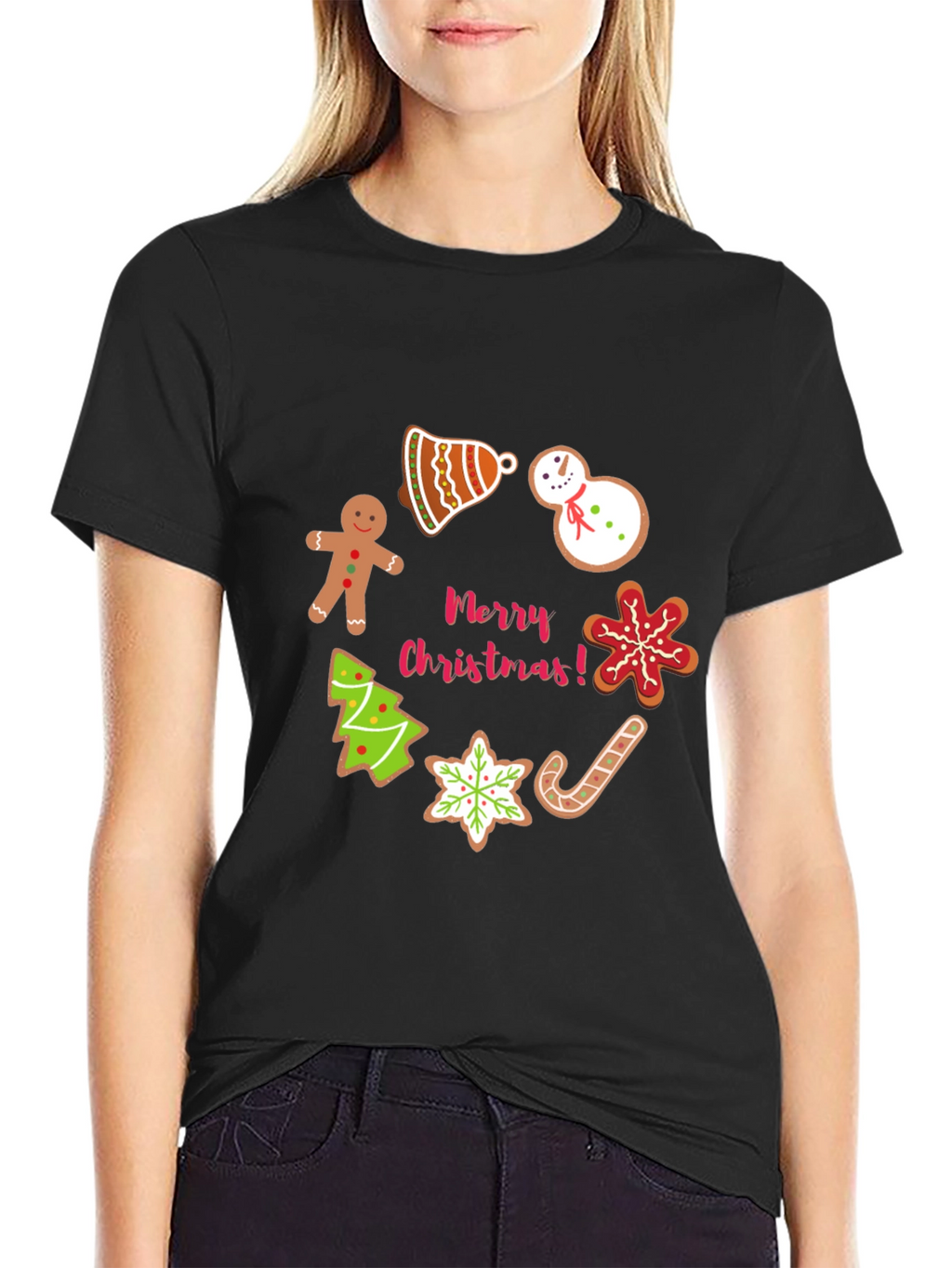 Christmas Cookie Black T-Shirt