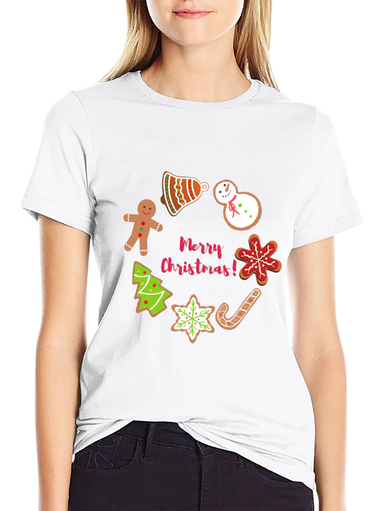 Christmas Cookie Black T-Shirt