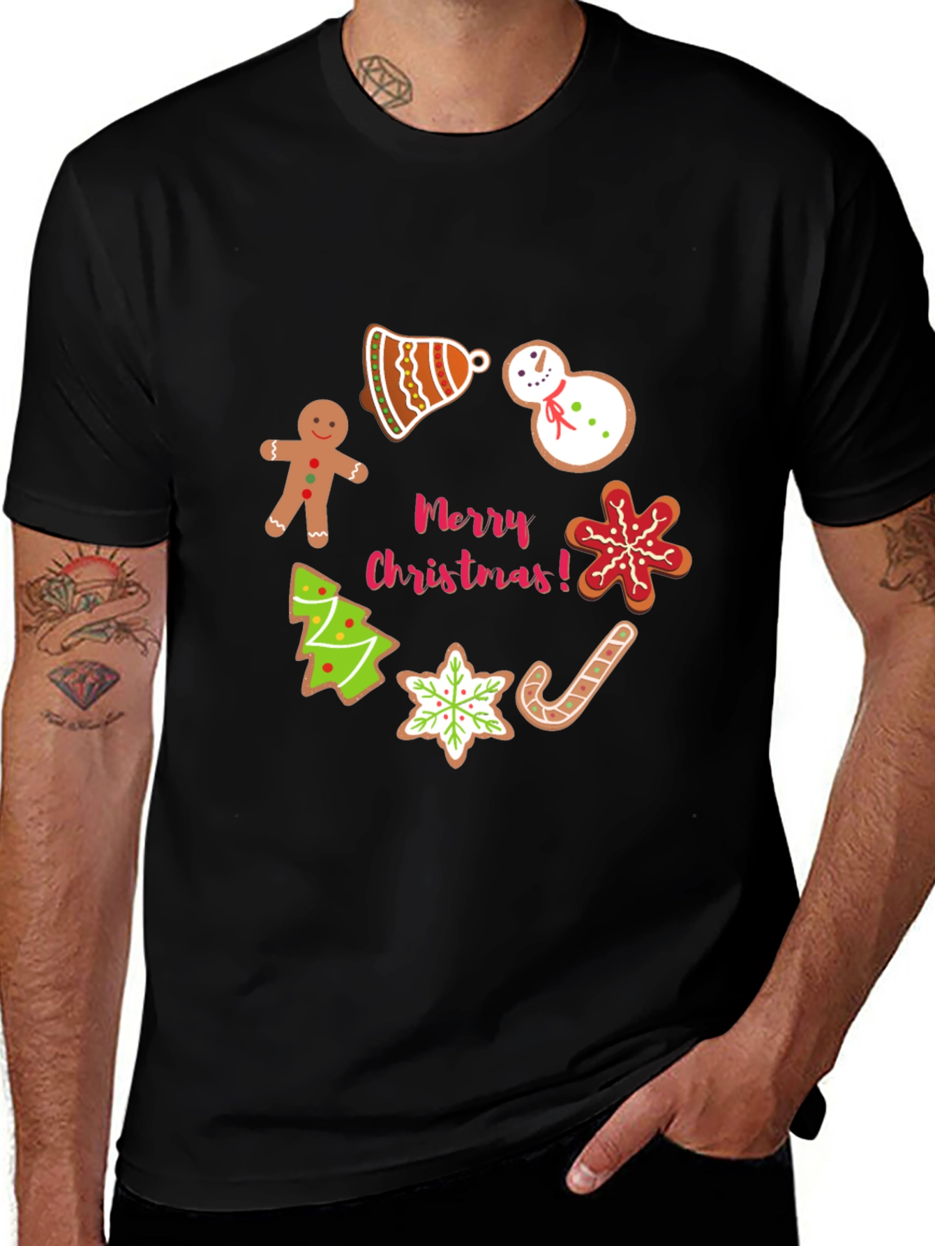 Christmas Cookie Black T-Shirt