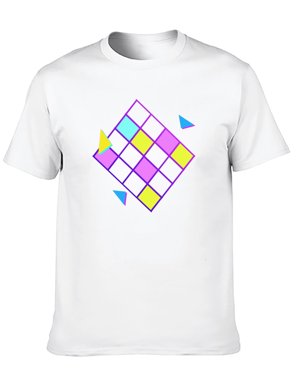 Retro Geometric Pattern Black T-Shirt