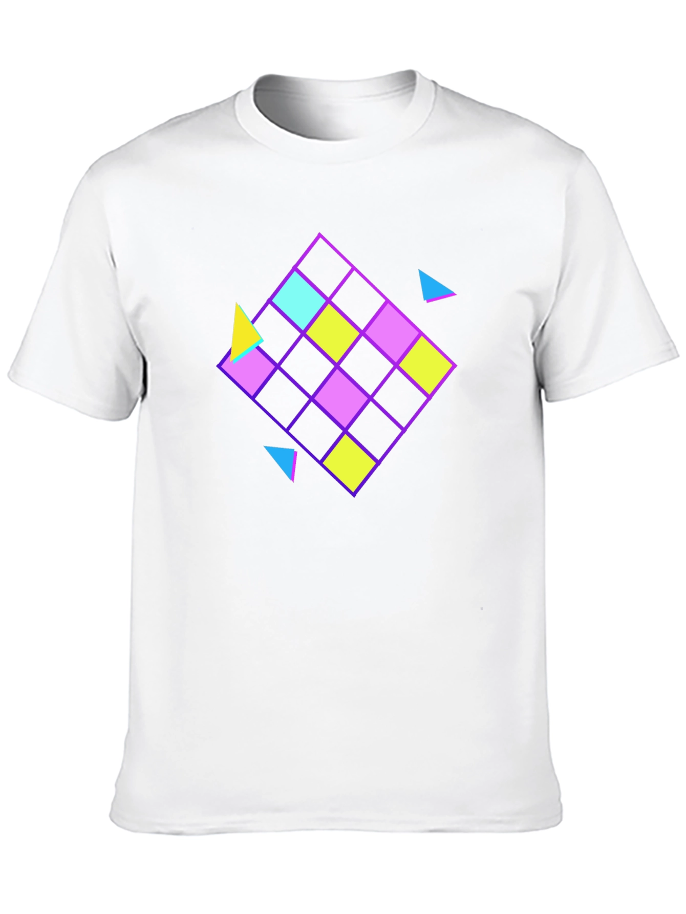 Retro Geometric Pattern Black T-Shirt