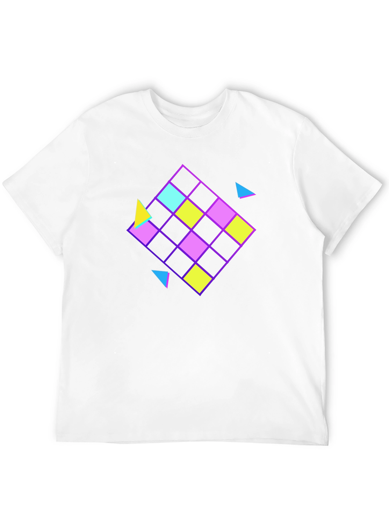 Retro Geometric Pattern Black T-Shirt