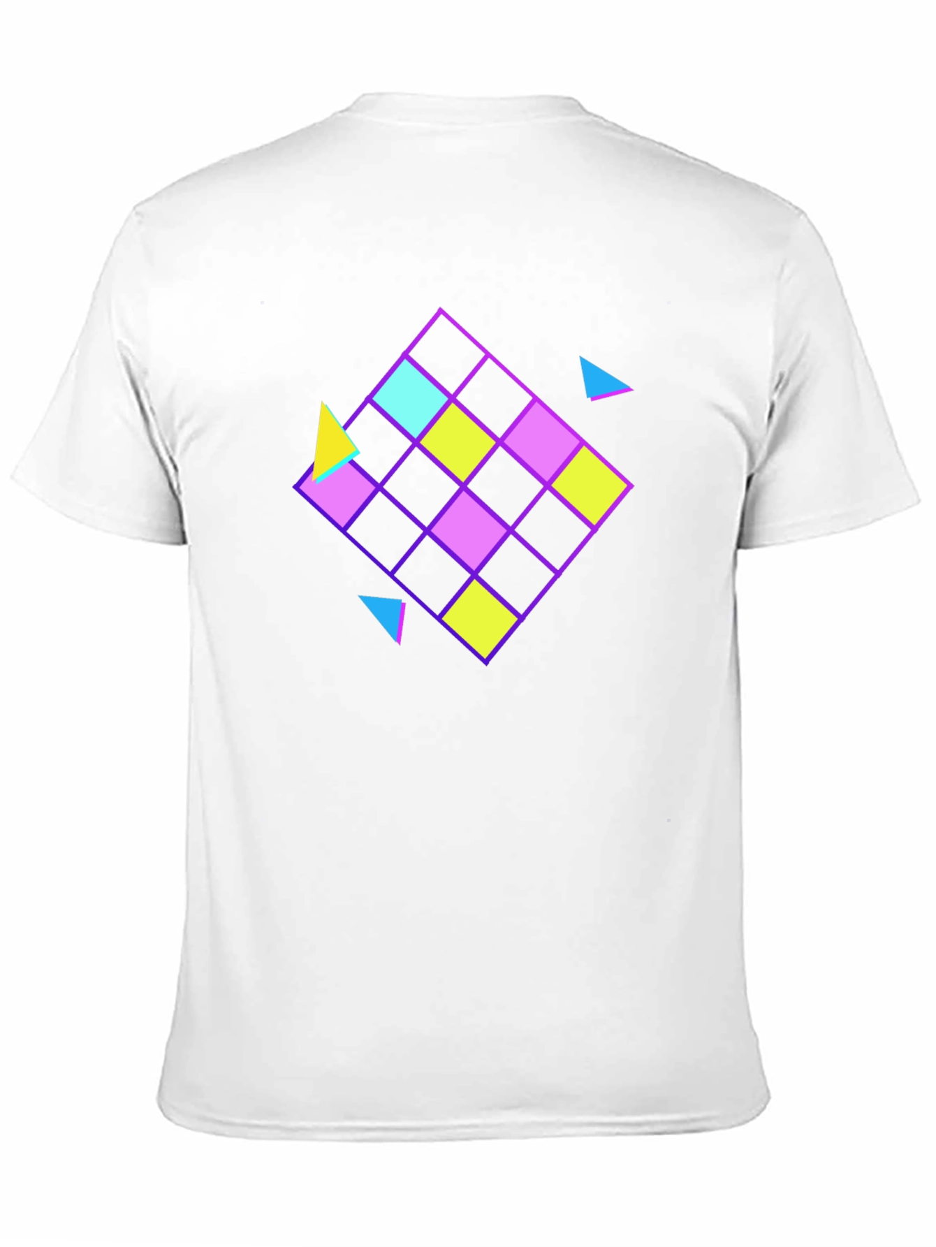 Retro Geometric Pattern Black T-Shirt