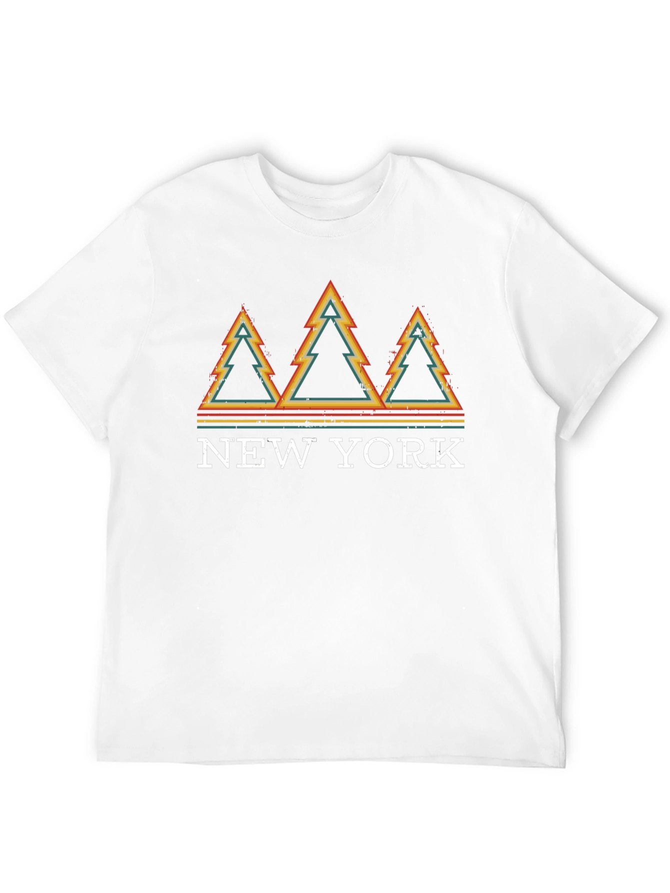 Retro New York Pine Tree Graphic T-Shirt